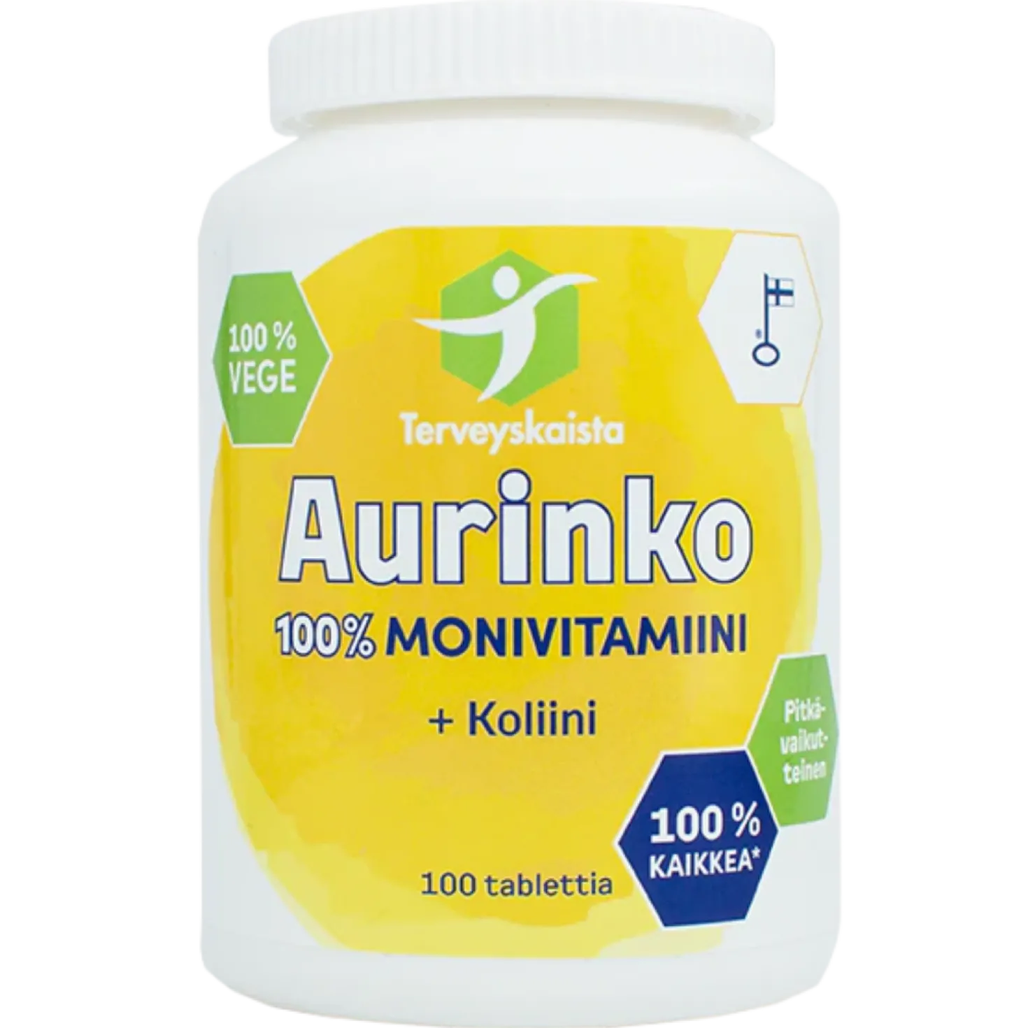 Terveyskaista Aurinko 100% Monivitamiini + Koliini 100 tabl.