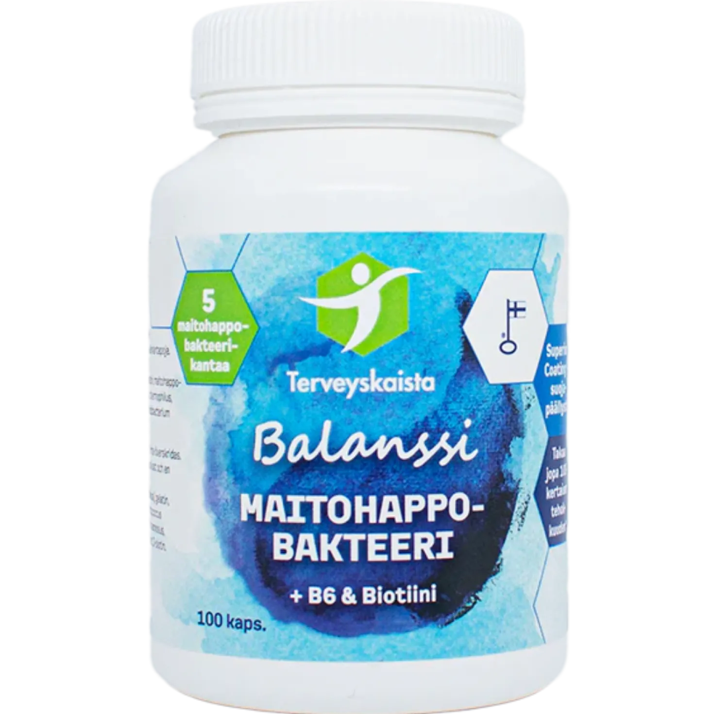 Terveyskaista Balanssi Maitohappobakteeri + B6 & Biotiini 100 kaps.