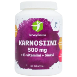 Terveyskaista Karnosiini 500 mg + E-vitamiini + Sinkki 60 tabl.