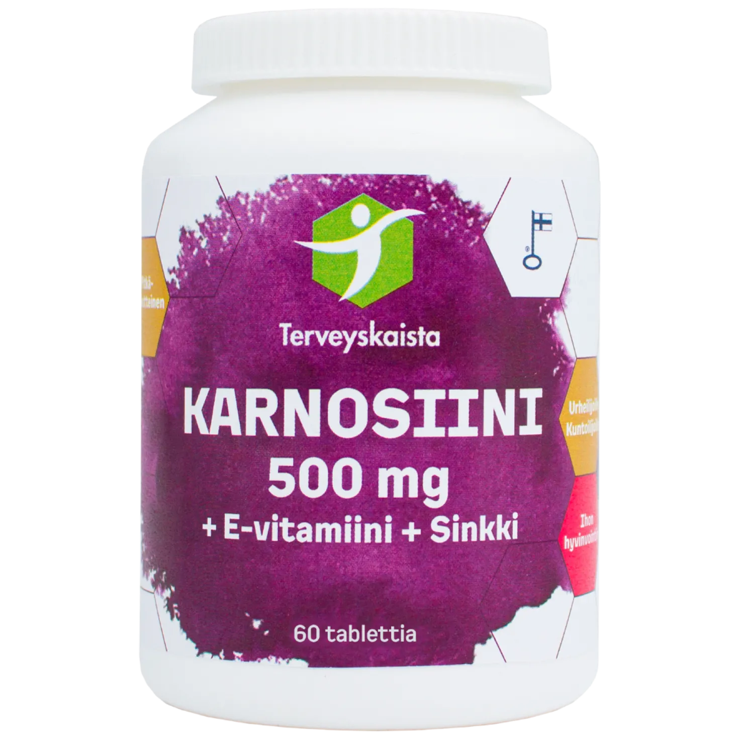 Terveyskaista Karnosiini 500 mg + E-vitamiini + Sinkki 60 tabl.