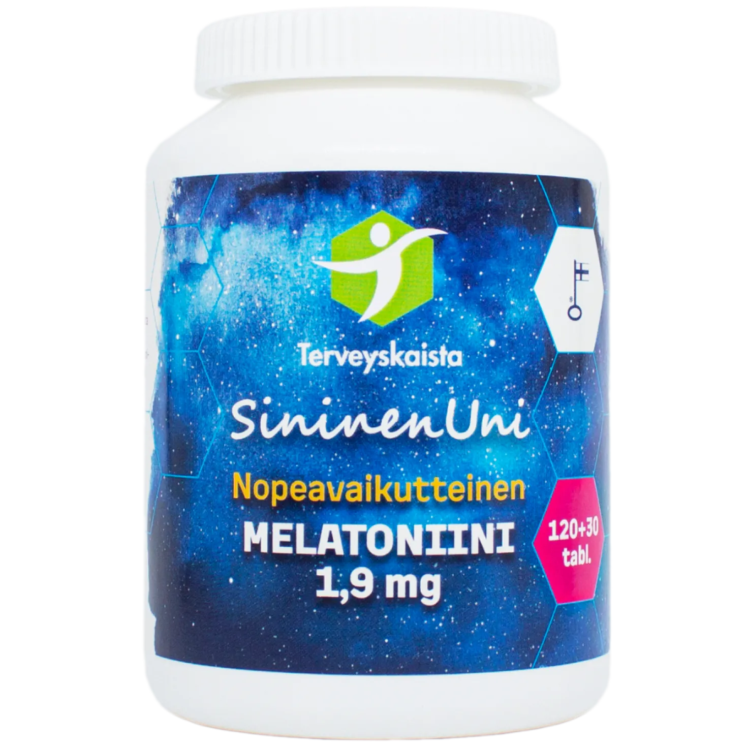 Terveyskaista Sininen Uni - Nopeavaikutteinen Melatoniini 1,9 mg 150 tabl. - erä