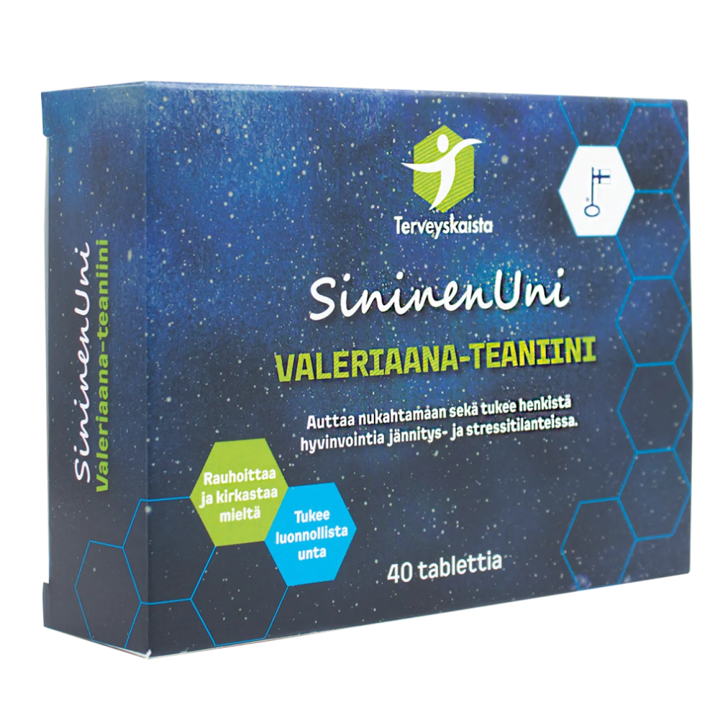 Terveyskaista Sininen Uni Valeriaana-teaniini 40 tabl.