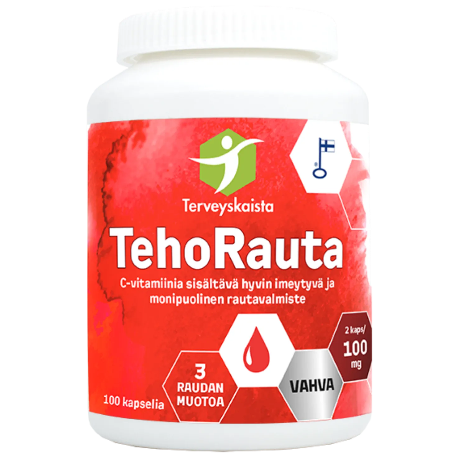 Terveyskaista TehoRauta 100 mg 100 kaps.