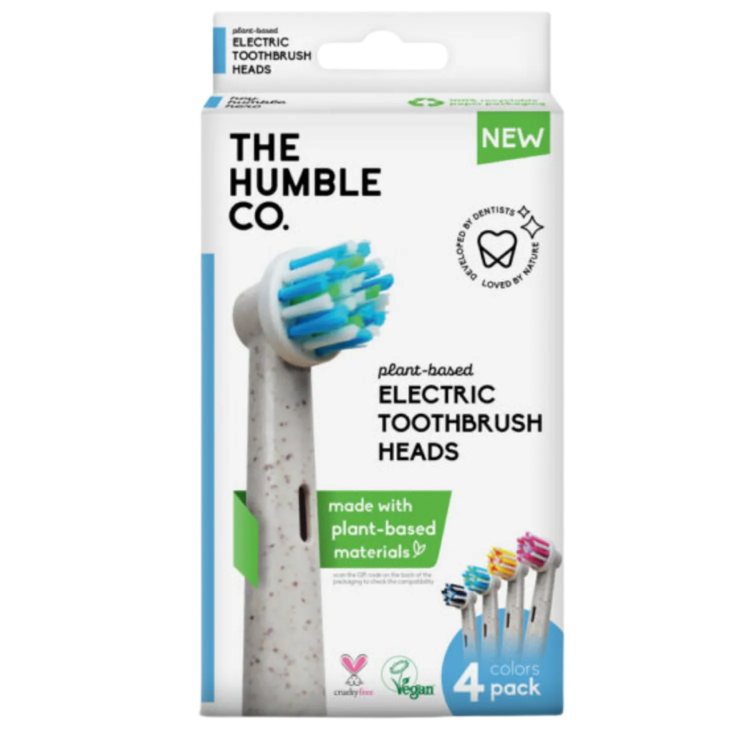 The Humble Co Humble Brush Sähköhammasharjan kasvipohjainen vaihtopää 4 kpl