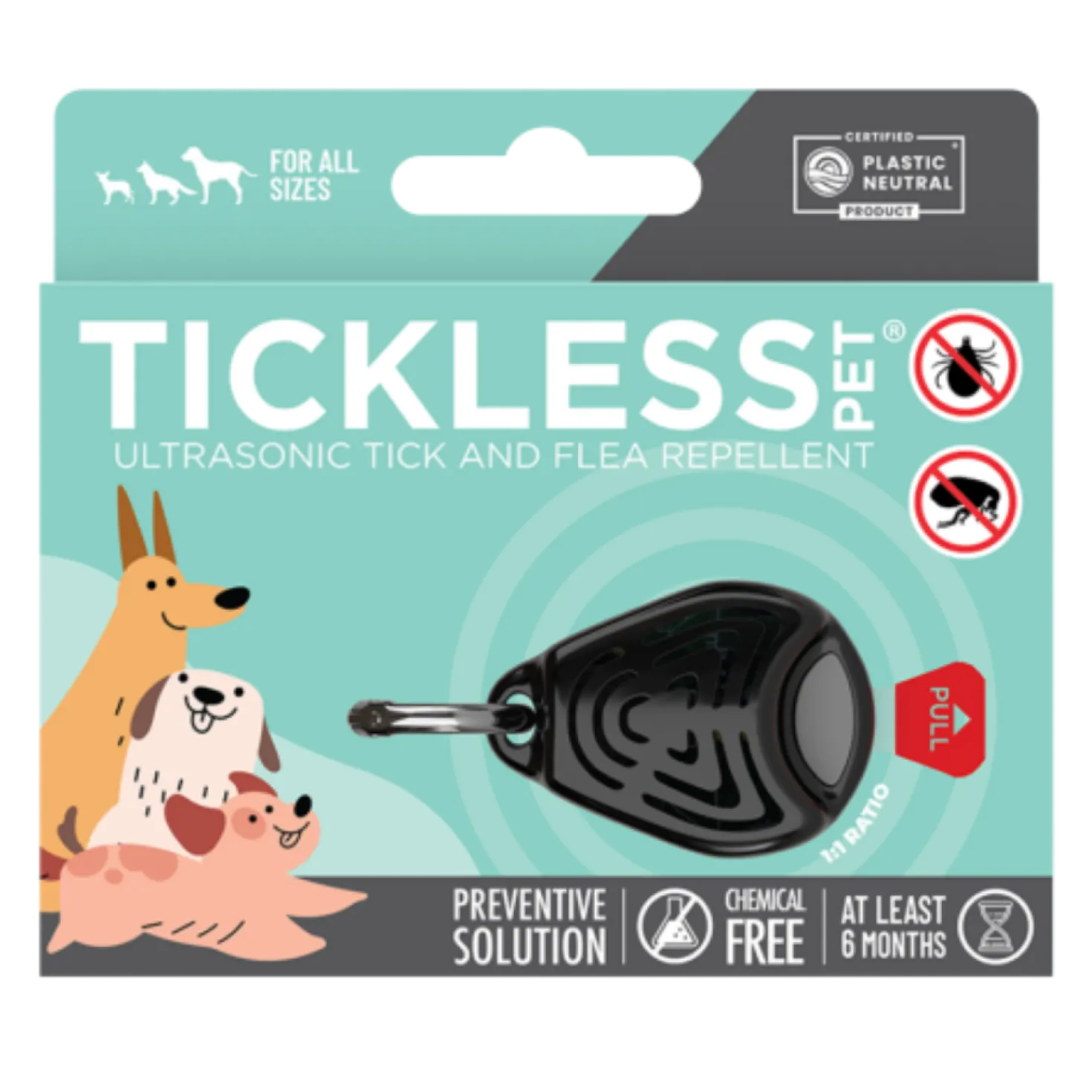 Tickless Pet Ultraääni Punkki- ja Kirppukarkoitin Eläimille - Musta 1 kpl