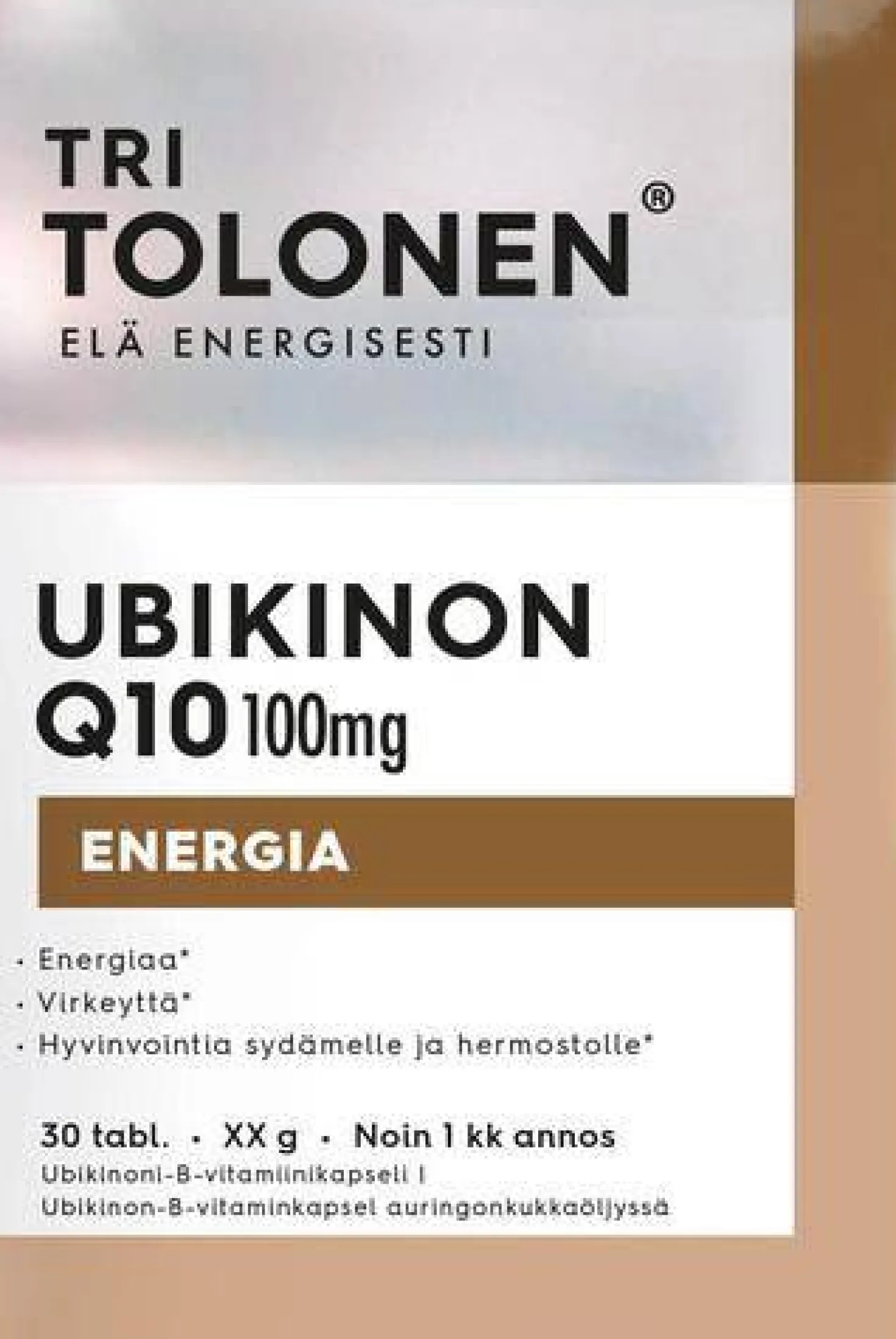 Tolonen Ubikinon Q10 100 mg +B-vitamiinit 30 kaps.