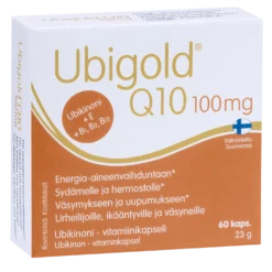 Ubigold Q10 100 mg - Ubikinoni-vitamiinikapseli 60 kaps.