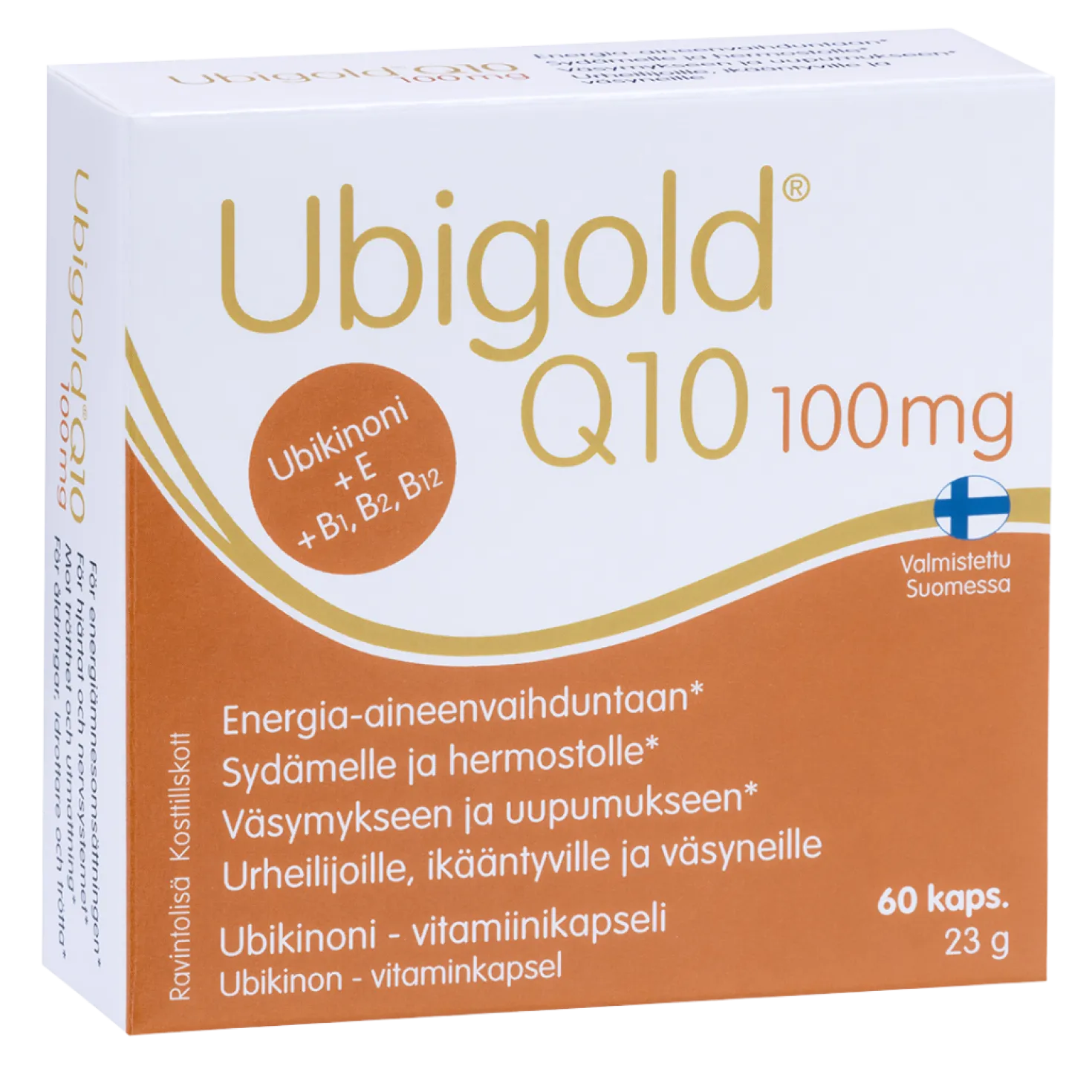 Ubigold Q10 100 mg - Ubikinoni-vitamiinikapseli 60 kaps.