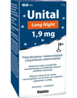 Unital Long Night 1,9 mg 60 tabl. - Pitkävaikutteinen melatoniini
