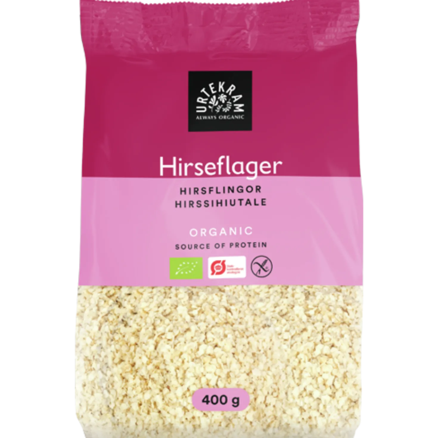 Urtekram Hirssihiutale 400 g - päiväys 08/12/2026