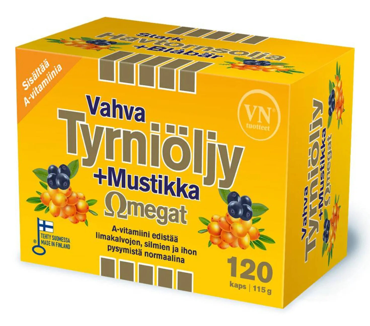Vahva Tyrniöljy + Mustikka Omegat 120 kaps.