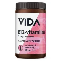 Vida B12-Vitamiini 1 mg Vadelma 90 tabl.