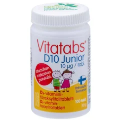 Vitatabs D10 Junior - D3-vitamiini-täysksylitolitabletti 100 tabl.