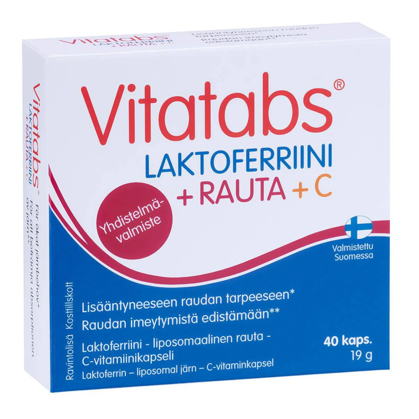 Vitatabs Laktoferriini + Rauta + C 40 kaps.