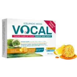 Vocal HA Honey & Lemon - Imeskelytabletit Hunaja & Sitruuna 24 kpl.