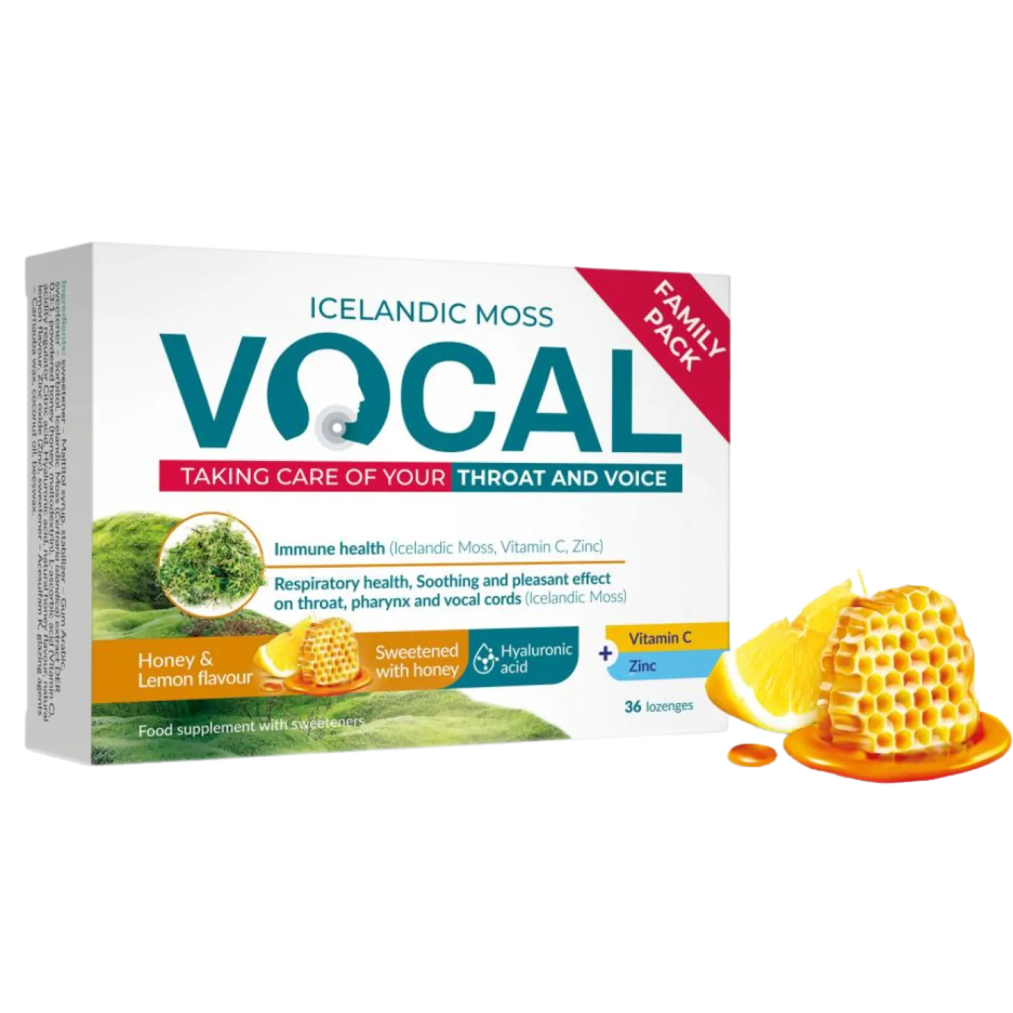 Vocal HA Honey & Lemon - Imeskelytabletit Hunaja & Sitruuna 24 kpl.