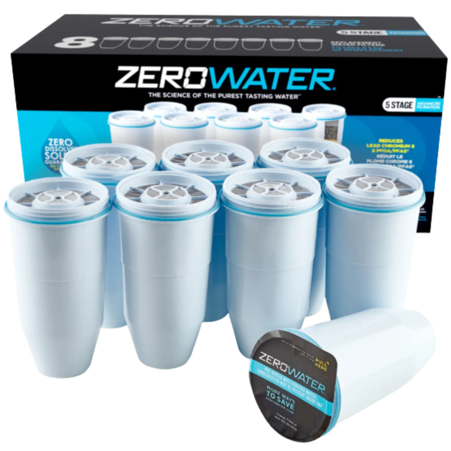 ZeroWater vaihtosuodatin SÄÄSTÖPAKKAUS 8 kpl
